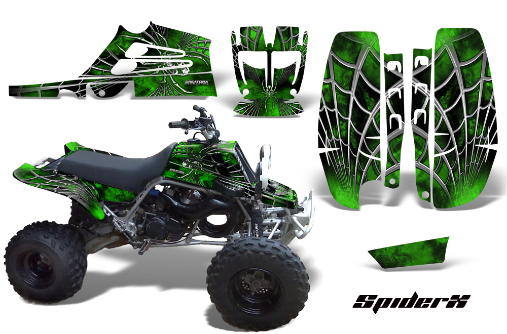 Yamaha Banshee Full Bore Graphic Kit SpiderX Green Black